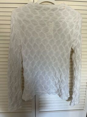 NWT Maeve Women’s White Textured Long-Sleeve Top Size L